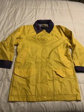 Vintage 1990s Eddie Bauer Outdoor Outfitter Rain Coat Jacket Yellow Medium Heavy