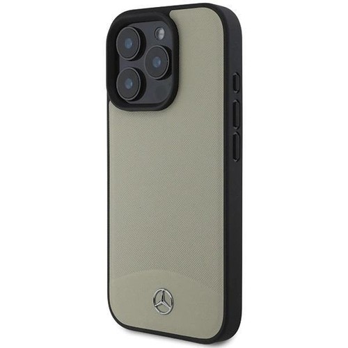 Mercedes MB Textured and Plain LeatherCase with MagSafe for iPhone16ProMax Beige - Picture 2 of 6