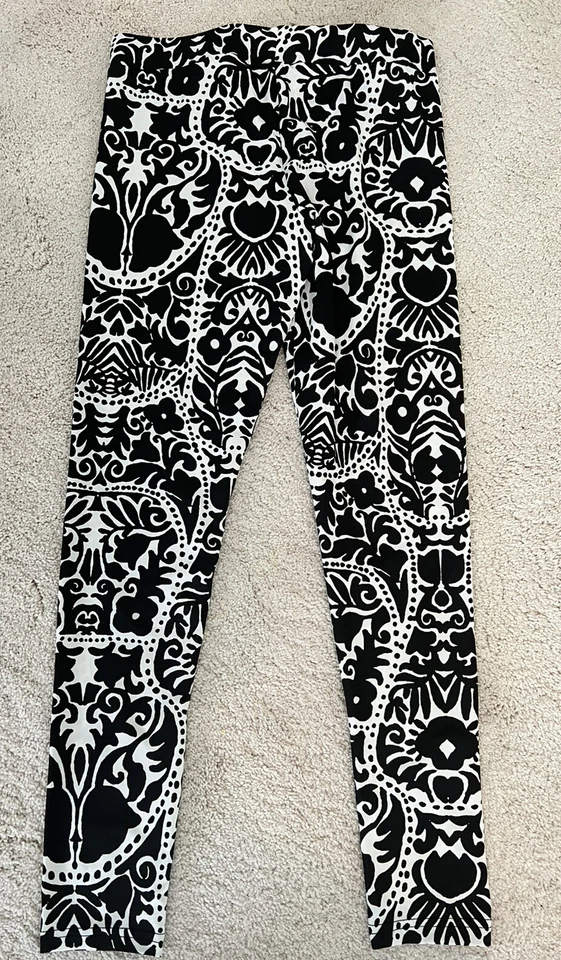 NUEVO SIN ETIQUETAS~Legging H&M Pull On Estampado Negro Blanco~Talla M~Damas Juniors~¡Debes verlo! Foto 3 de 3