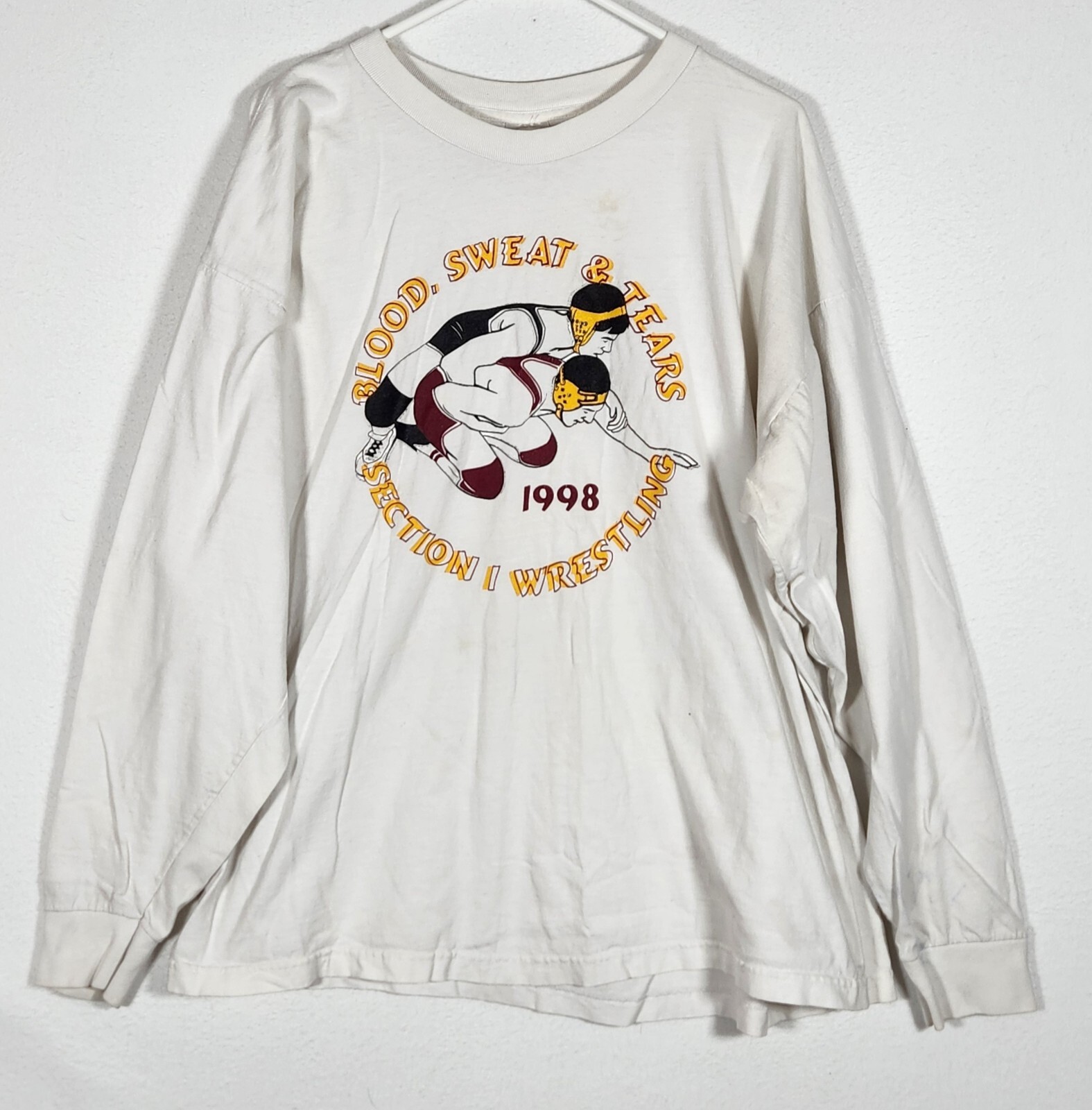 Vtg Wrestling 90's Long Sleeve Shirt Men's Size 2XL