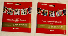 CANON Photo Paper Plus Glossy II, 2 Packs of 5"x5" 20 Sheets each