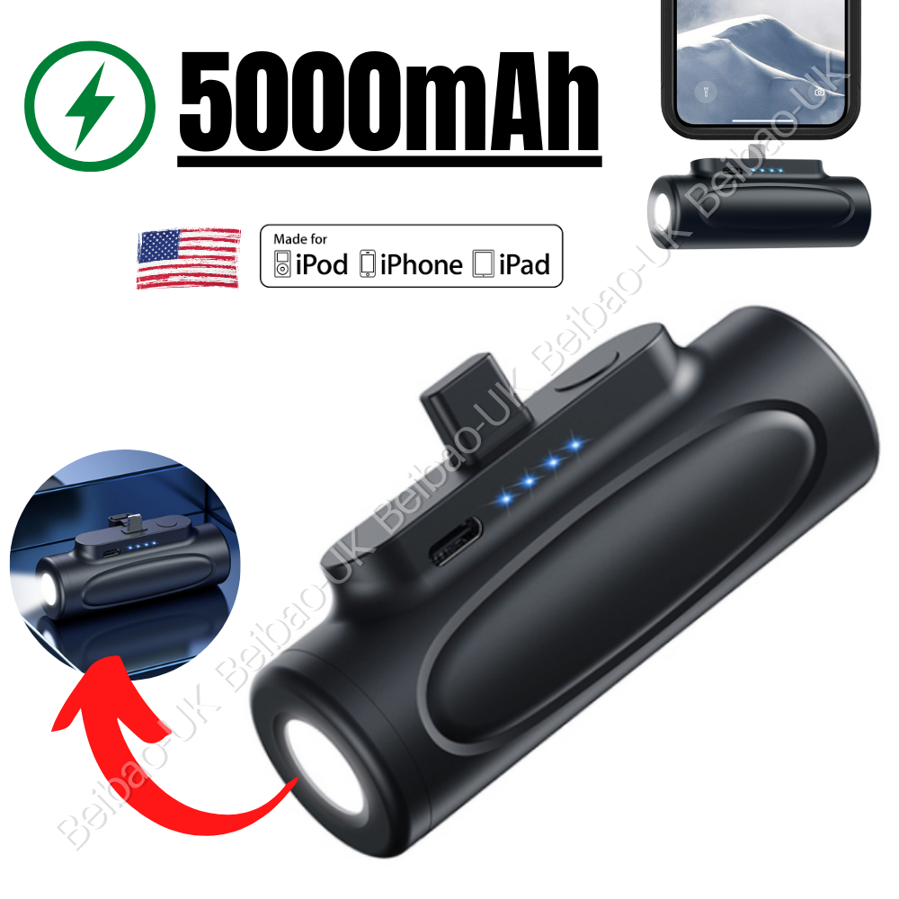 5000mAh Portable Power Bank External Battery Charger For iPhone 14 13 12 11 XR 8