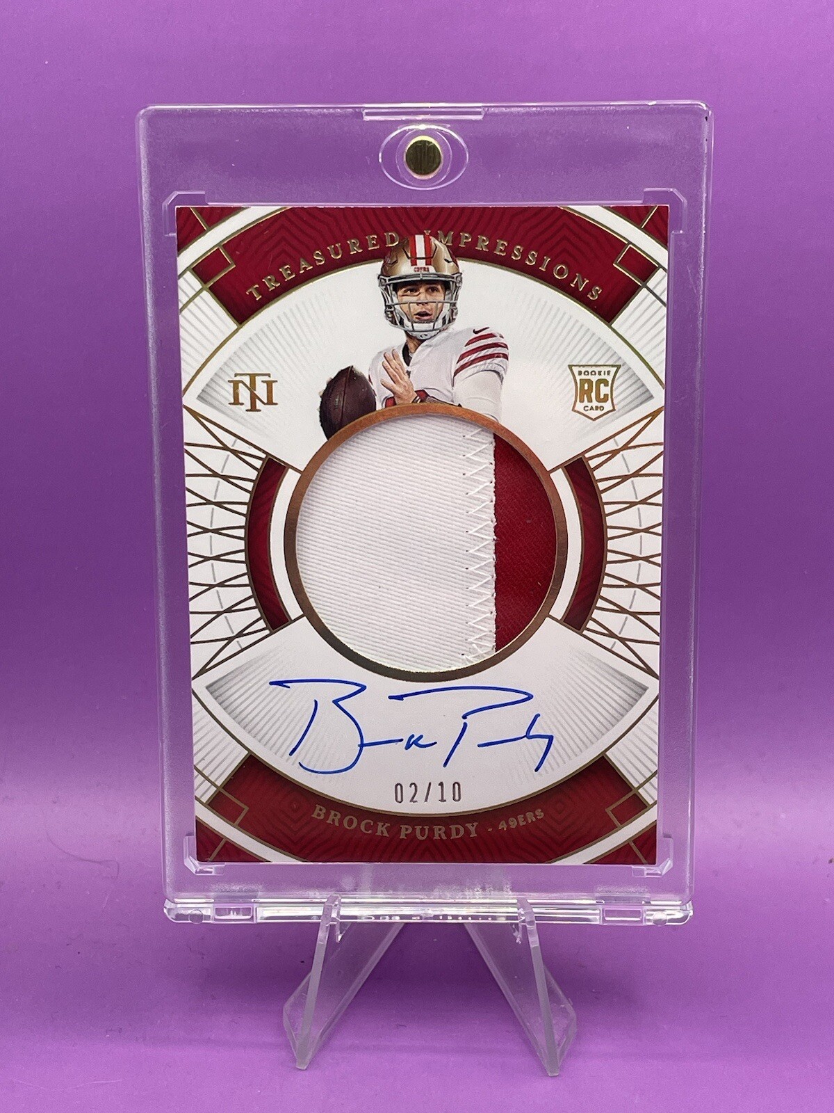 2022 National Treasures Treasured Impressions Brock Purdy RPA 2/10 Gold