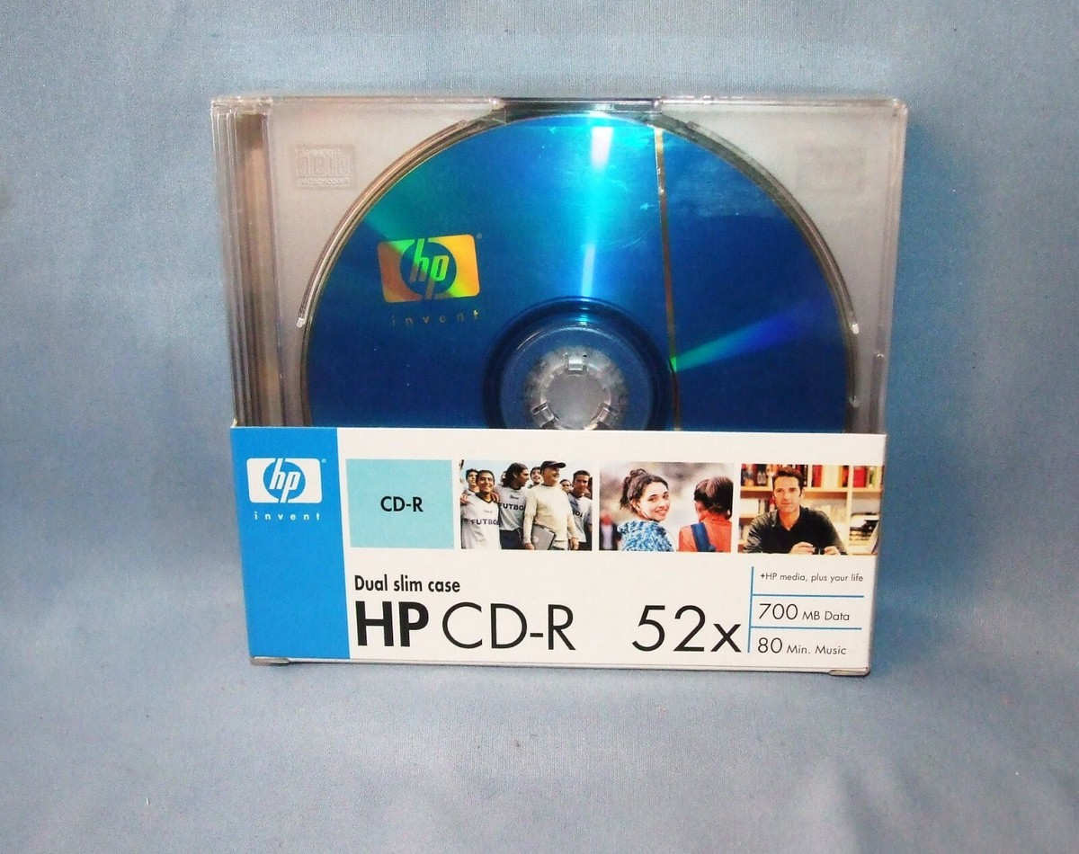 HP Invent CD-R 52x 700MB 80 Min Dual Slim Case - 10 Pack - NEW