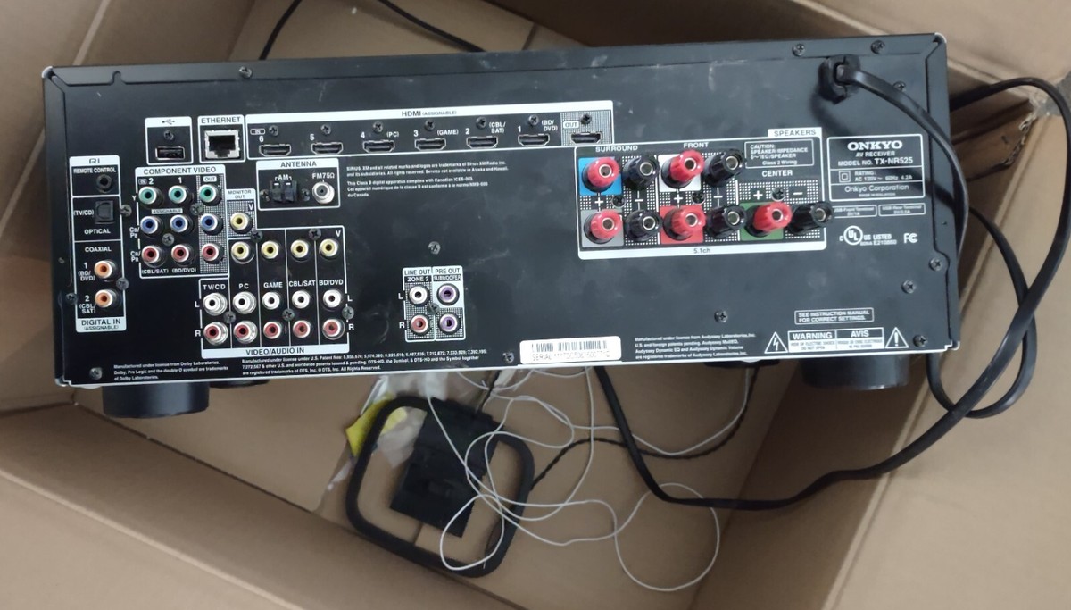 Onkyo TX-NR525 Home Theater Receiver 5.2 HDMI 4K No Sound