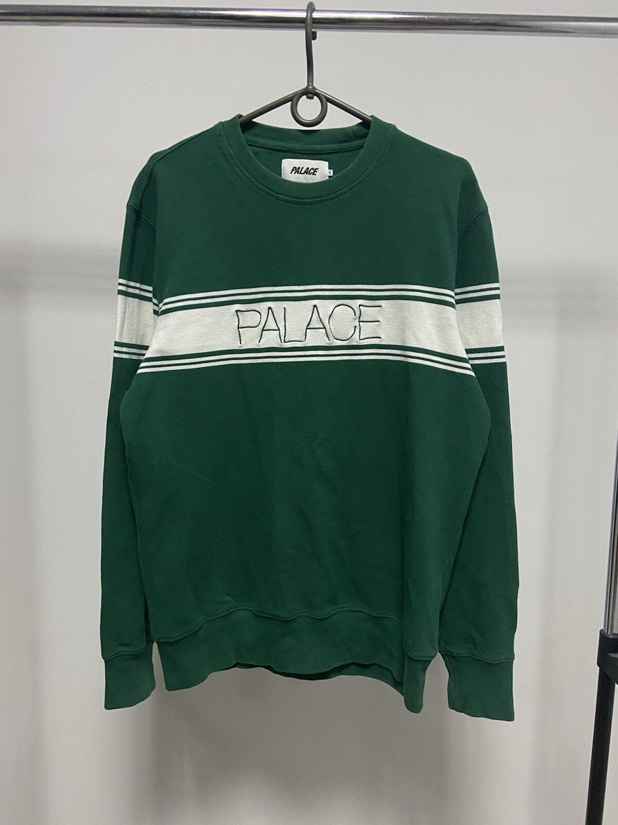 Palace Marina Stripe Pique Crew Vintage Sweatshirt Skate Big Logo  
