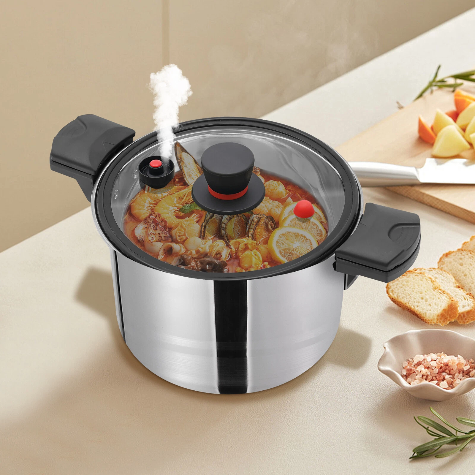 Pressure Pot, Pressure Cooker, 201 Stainless Steel Pressure Pot US NEW