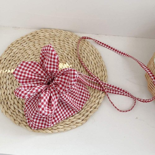 Multifunctional Checkered Flower Bucket Bag Polyester Storage Bag Wallet - Picture 14 of 16