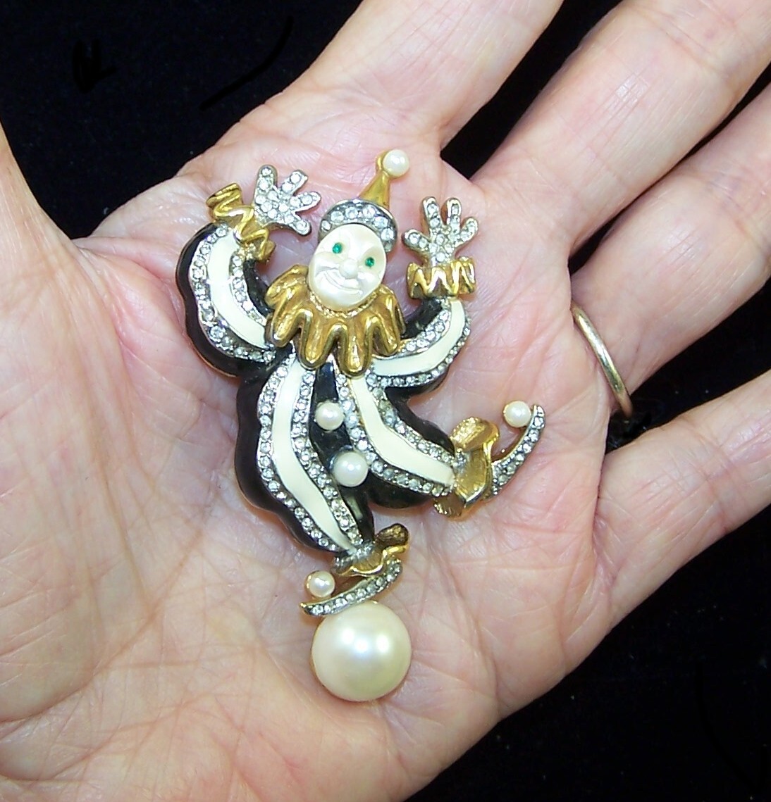 KJL KENNETH J. LANE Enamel Jeweled Balancing Clow… - image 9