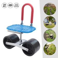 Rolling Garden Scooter Garden Cart Seat With Wheels 360 Swivel Seat Garden Stool