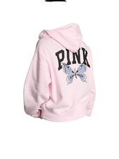 Victoria's Secret Pink Ivy Fleece Campus Full Zip Hoodie Color Pink NWT