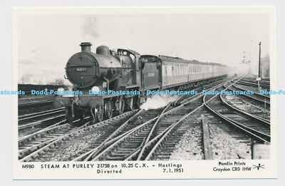 C006387 M980. Dampf bei Purley 31758 auf 10. 25 C. X. Hastings. 7. 1. 1951. Pamlin