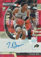 2020 Panini Prizm Rookie Card NBA No. Prospect Autographs Tyler Bey Red Ice. rookie card picture