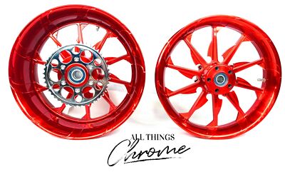 STOCK SIZE SOLID CANDY RED TORNADO WHEELS 12-20 KAWASAKI NINJA ZX