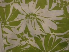 18 x 18 Outdoor Indoor Pillow Cover Green With White Floral Design Hand Crafted