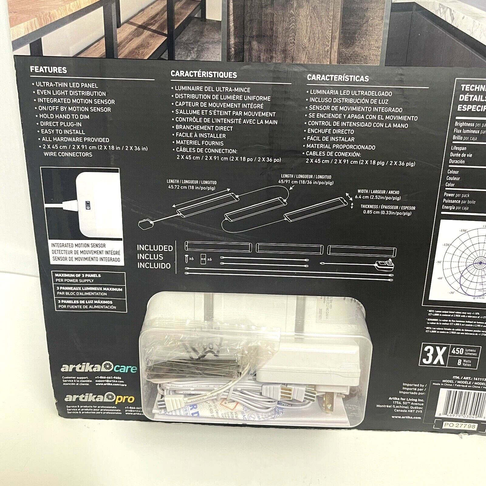 Artika Stream LED Under 3 Light Set in Original packaging