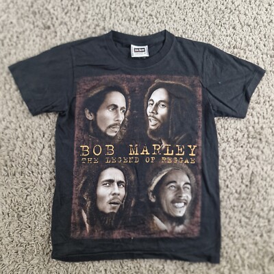 Bob Marley T Shirt Herren Small The Roxx Power 90 Plus Schwarz Reggae