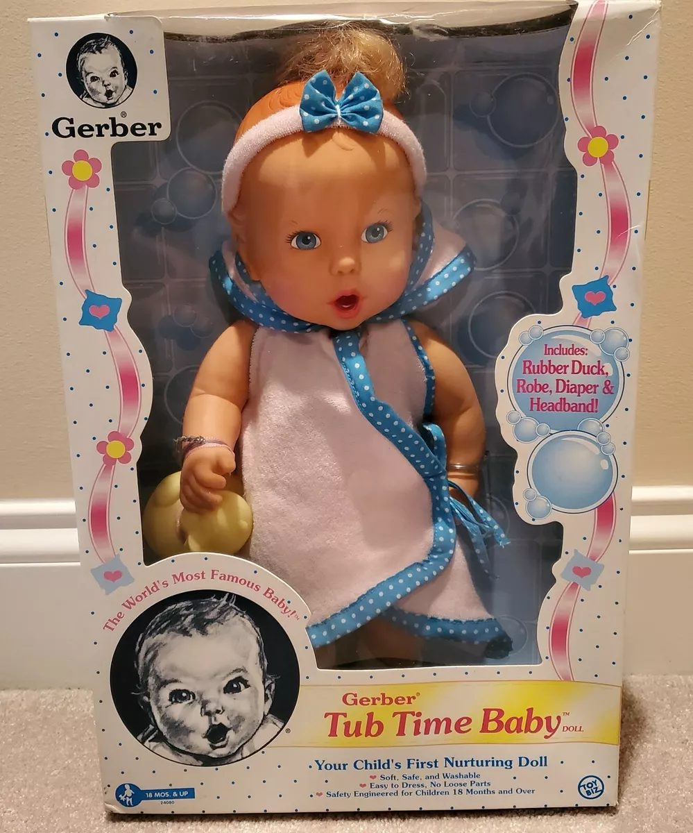 Vintage Adorable Gerber Tub Time Baby Doll NRFB Excellent Condition RARE
