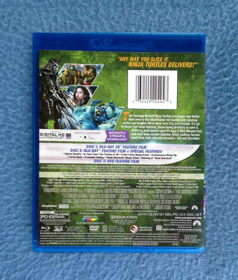 BLU-RAY TEENAGE MUTANT NINJA TURTLES 3D MOVIE 2 PACK WITH BLU-RAY