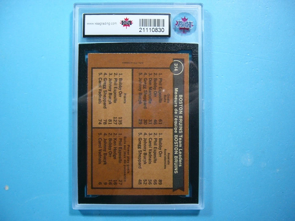 1975/76 O-PEE-CHEE NHL HOCKEY CARD #314 BOBBY ORR LEADER KSA 10 GEM MINT OPC - Image 2 of 4