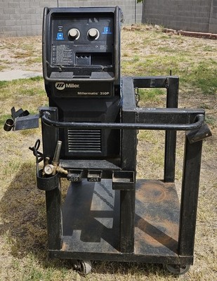 Miller Millermatic 350P Pulse MIG Welder W/Shop Cart, Missing Gun & Power Cord