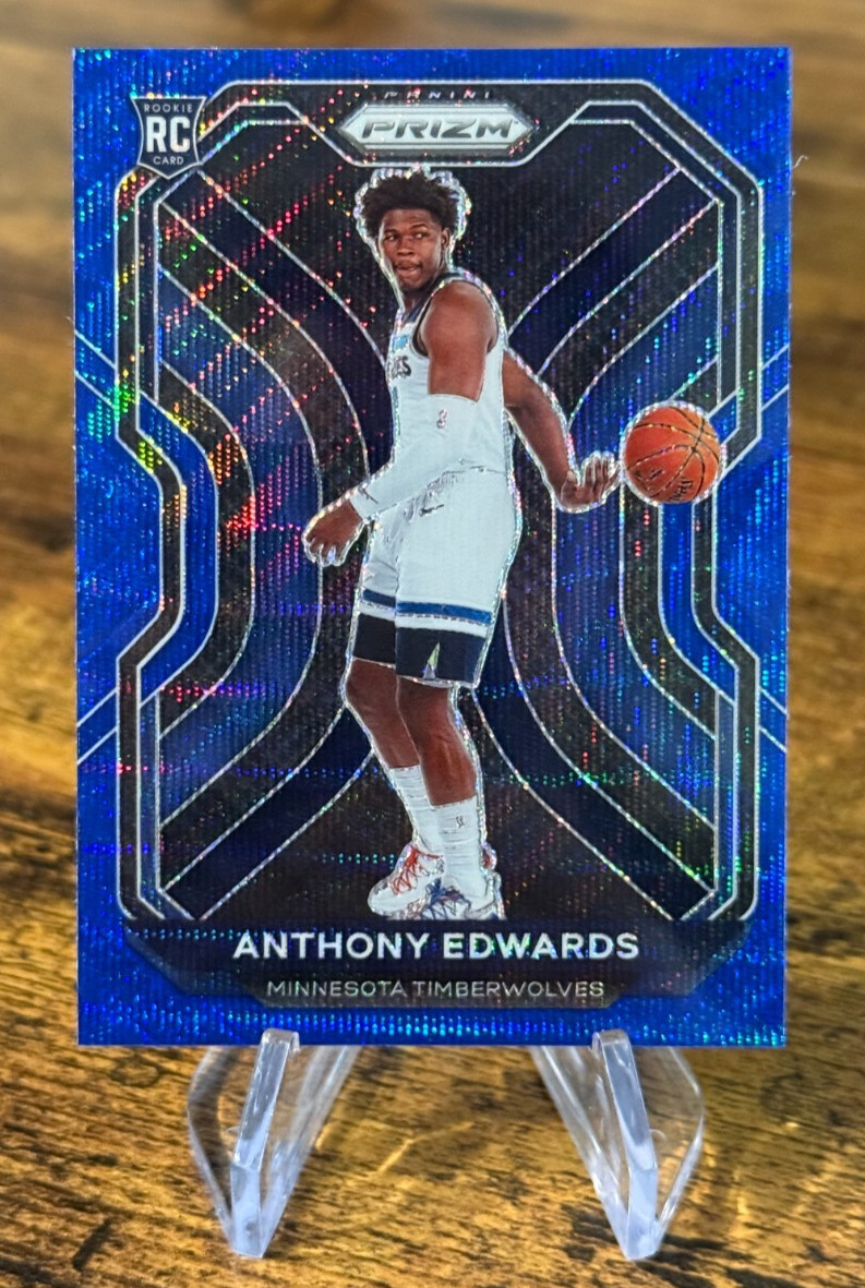 ANTHONY EDWARDS 2020-21 PRIZM BASKETBALL #258 BLUE WAVE PRIZM ROOKIE RC SP