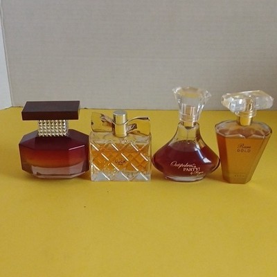 Avon Perfume Bottle Lot of 4: Luck, Rare Gold, Aphrodite Party
