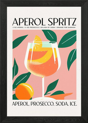 Sip Summer Aperol Spritz gerahmtes Wandbild Poster Leinwanddruck Bild