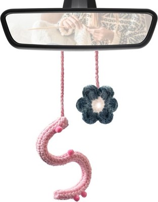 Initial Letter Pendant for Rearview Mirror, Cute Car Decor Cha Pattern Name: S