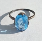 Vintage Ring Blue stone Silver 875 test star USSR times Women's Jewelry size 9.5