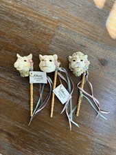 Katherine  s Collection Animal Masquerade Wand Ornaments Set 3 VTG Holiday Decor