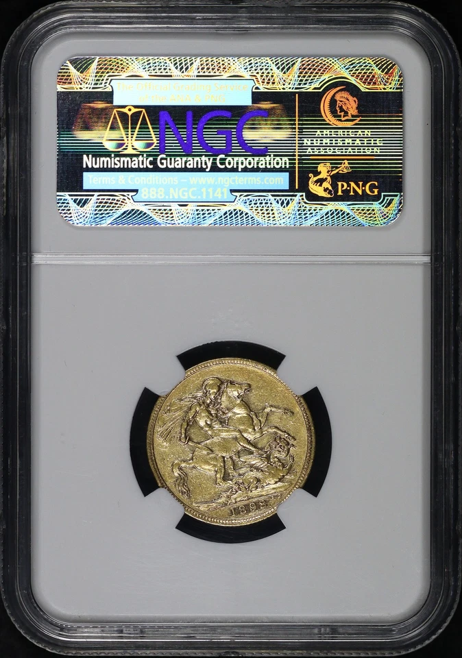 1898M Australia Gold 1 Sovereign NGC XF-45 Samaszko's Carson City Gold Hoard - Image 2 of 2
