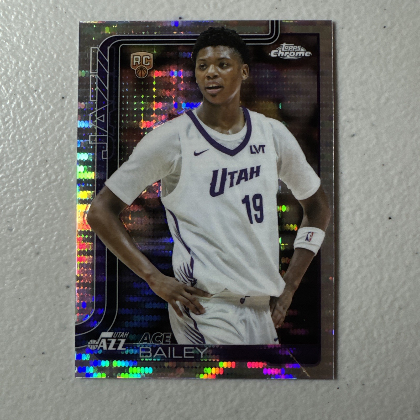 2025-26 Topps Chrome Basketball Ace Bailey Pulsar Refractor Rookie RC Jazz #255