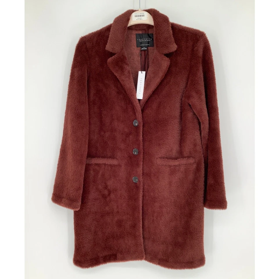 Женская куртка из искусственного меха Sanctuary XS Dark Sugar Plum Hometown HR2-95 - Изображение 3 из 4