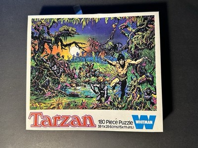 Whitman 7716 Tarzan 180-teiliges Puzzle 1975 Vintage selten (15 Zoll × 11,25 Zoll)