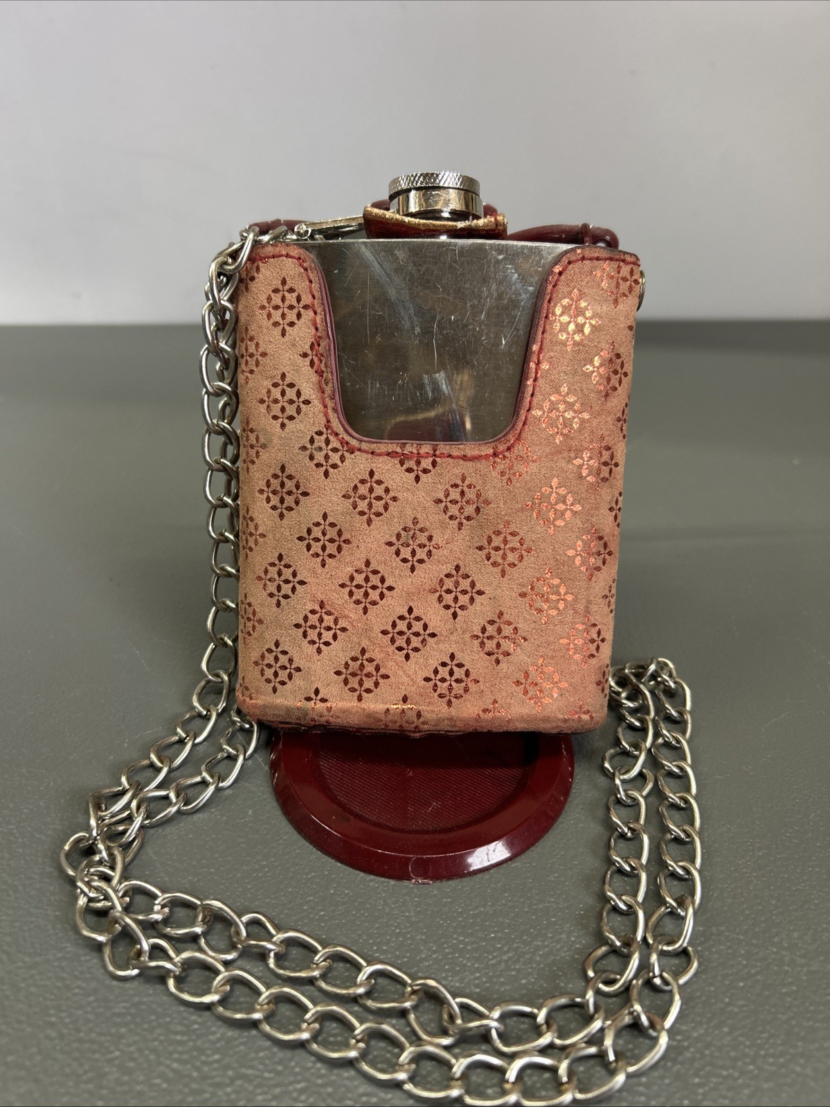 7 oz Stainless Steel Hip Flask With Cap Alcohol Metal With Shoulder Strap Holder