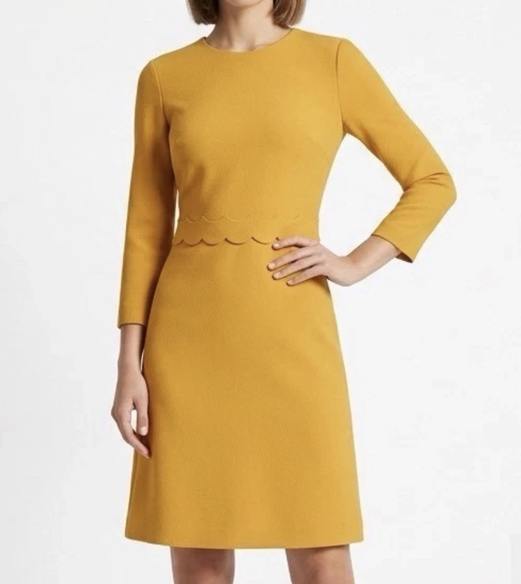 banana republic yellow lace dress Banana Republic Yellow Floral Lace Shift Party Classic Dress Sleeveless 8 EUC