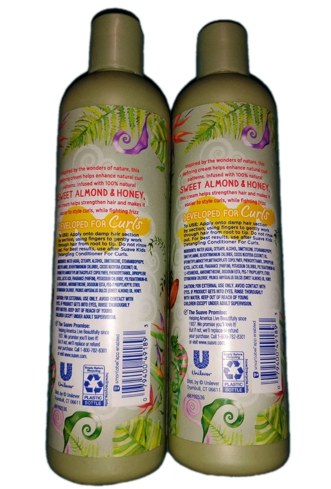 Paquete de 2 - Crema definidora suave para rizos para niños • Almendra dulce y miel • 12 fl oz Foto 3 de 4