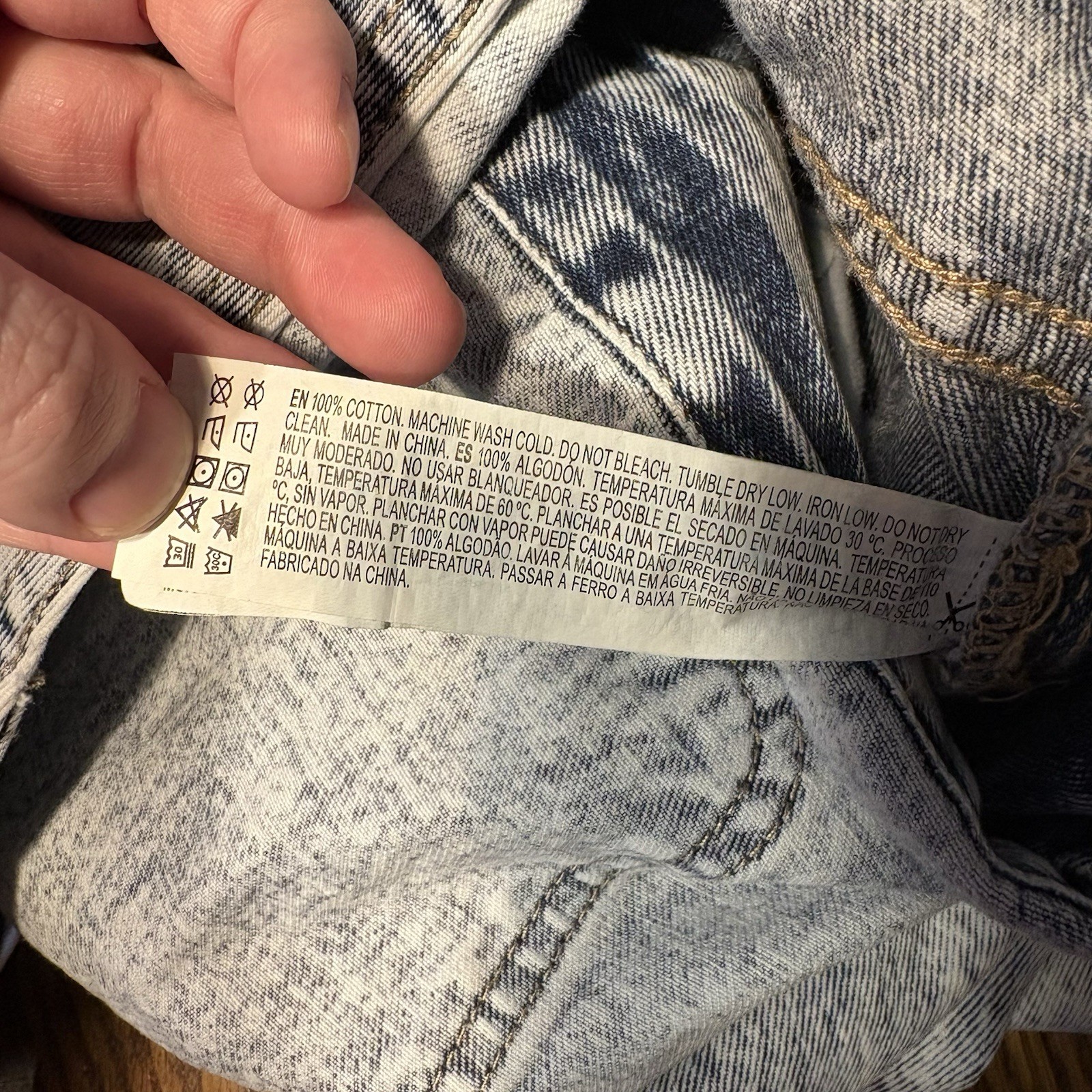 Forever 21 Men Size S Blue Acid Wash Denim Relaxed Distressed Jean Overalls NWT