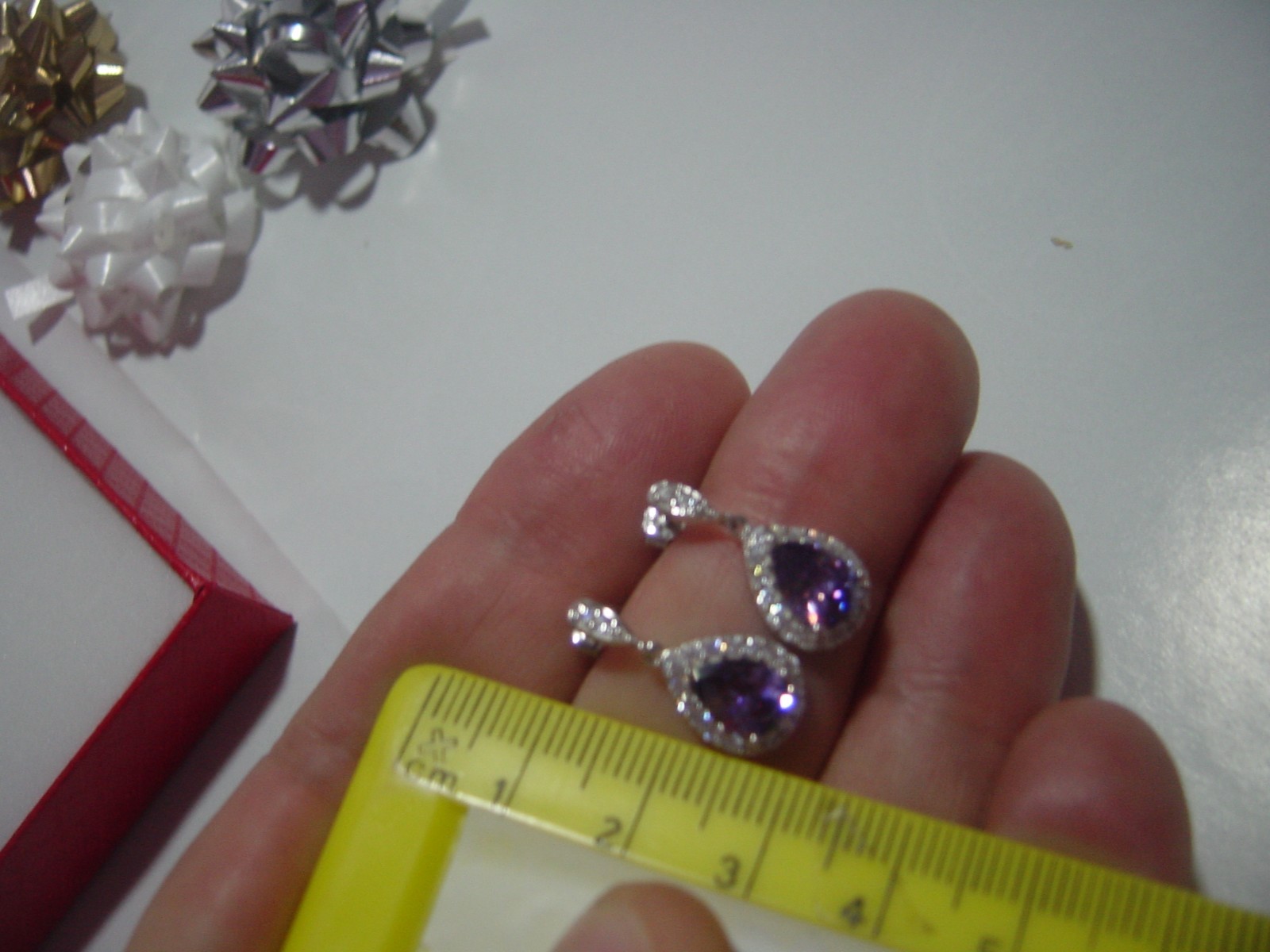 superb Solid Silver Earrings-high graded cubic zi… - image 8