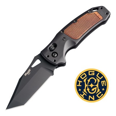 Hogue Sig Sauer K320 AXG 3.5'' Tanto Blade Folding Knife, Black/Walnut - 36367