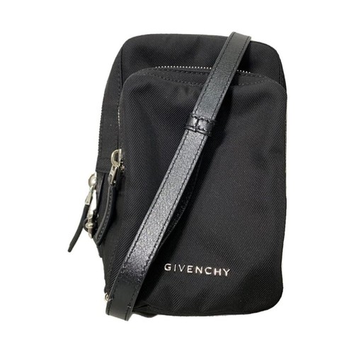 GIVENCHY Small Pandora Camera Bag Nylon Black Crossbody Men Auth
