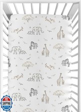 Sweet Jojo Designs Fitted Baby Crib Sheets Jungle Safari Animals for Boys o
