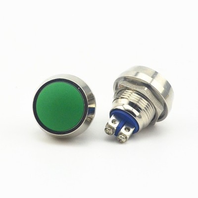 12mm Starter Switch / Green   Metal Push Button Switch #zc