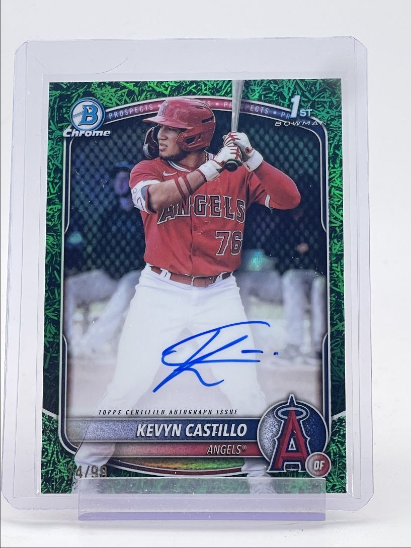 KEVYN CASTILLO 2025 BOWMAN CHROME 1ST GREEN GRASS REFRACTOR AUTO /99 Q3250