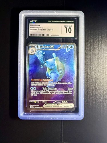 2023 Pokemon 151 #200 Blastoise ex Gem Mint CGC 10 (includes matching cardguard)