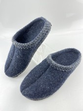 Haflinger Unisex Mule Slippers Clogs Blue Casual Comfort Felt Sole Size 39 /Wm 8