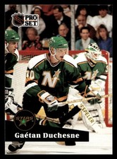 1991 Pro Set French Gaetan Duchesne #110 Minnesota North Stars