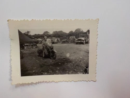 WW2 Photo Military Police On Motorcycle Photograph World War Militaria WW11 WWII