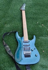 ESP LTD MH-103QM Electric Guitar See-Thru Blue Floyd Rose HSS Configuration